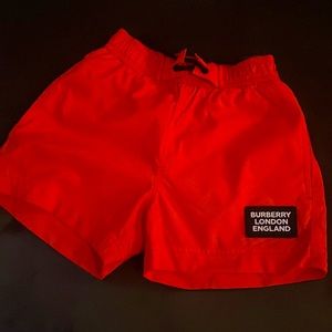 Burberry Kids Bright Red Swim Trunks